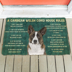 Bugybox 3D House Rules Cardigan Welsh Corgi Dog Doormat