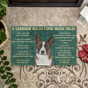 Bugybox 3D House Rules Cardigan Welsh Corgi Dog Doormat