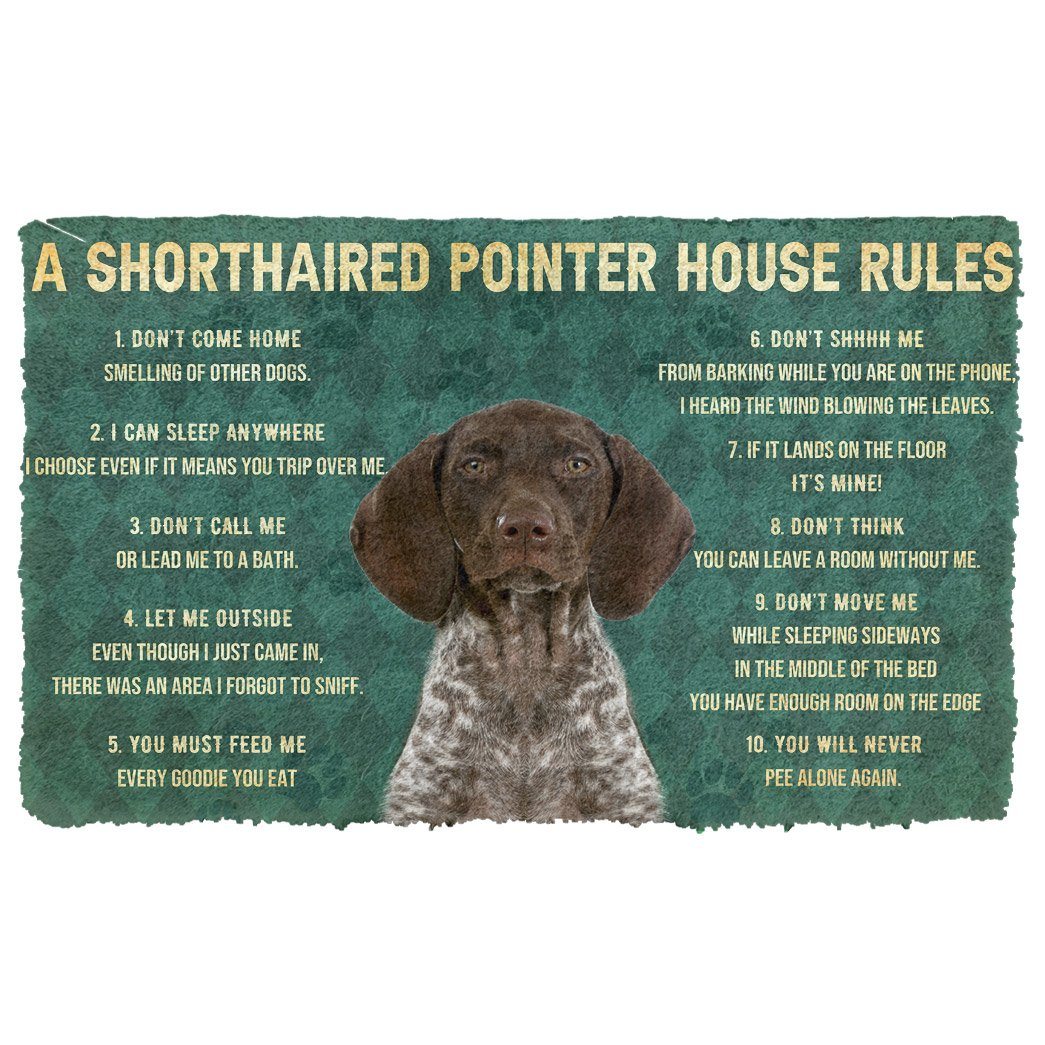 Bugybox 3D House Rules German Shorthaired Pointer Dog Doormat