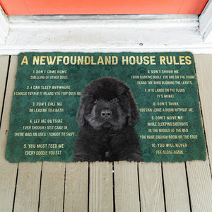 Bugybox 3D House Rules Newfoundland Dog Doormat