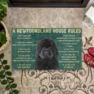 Bugybox 3D House Rules Newfoundland Dog Doormat