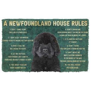 Bugybox 3D House Rules Newfoundland Dog Doormat