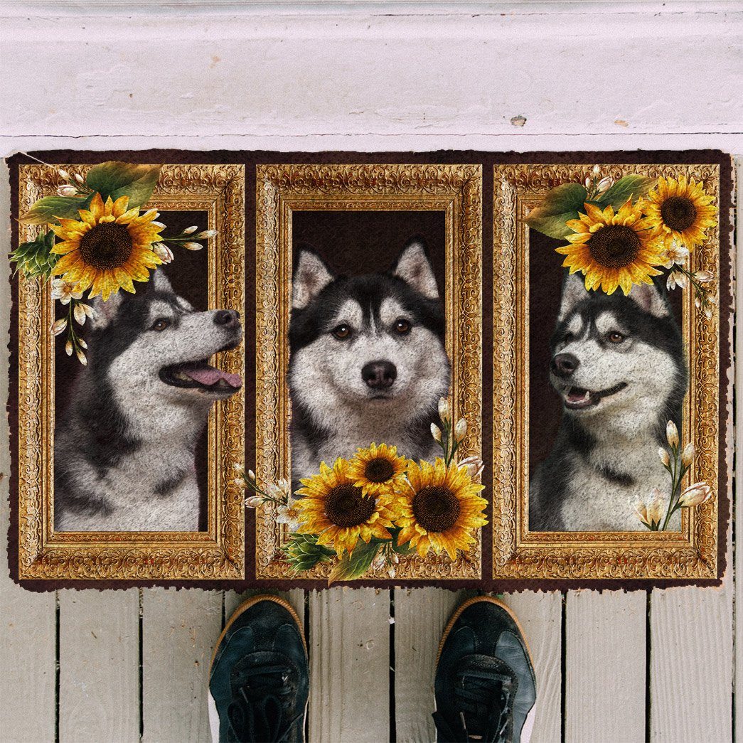 Bugybox 3D Husky Sunflower Doormat