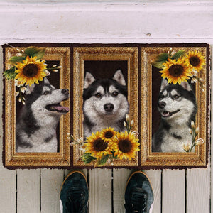 Bugybox 3D Husky Sunflower Doormat