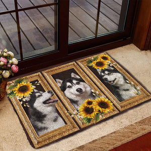 Bugybox 3D Husky Sunflower Doormat