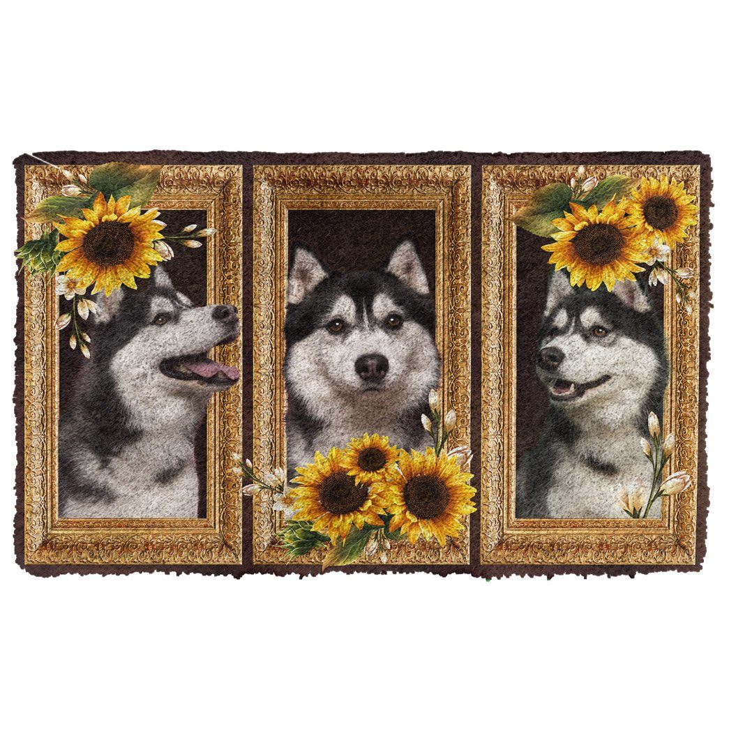 Bugybox 3D Husky Sunflower Doormat