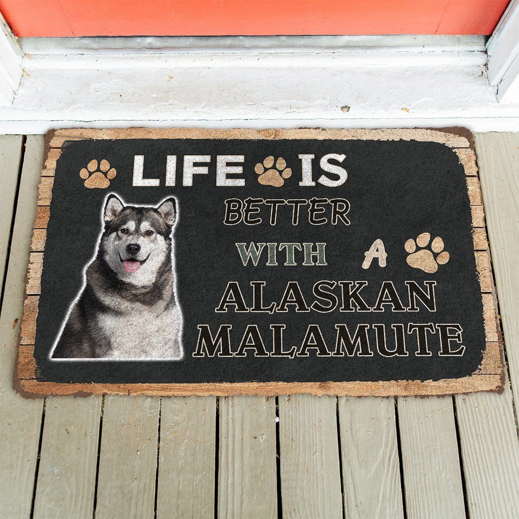 Bugybox 3D Life Is Better With A Alaskan Malamute Doormat
