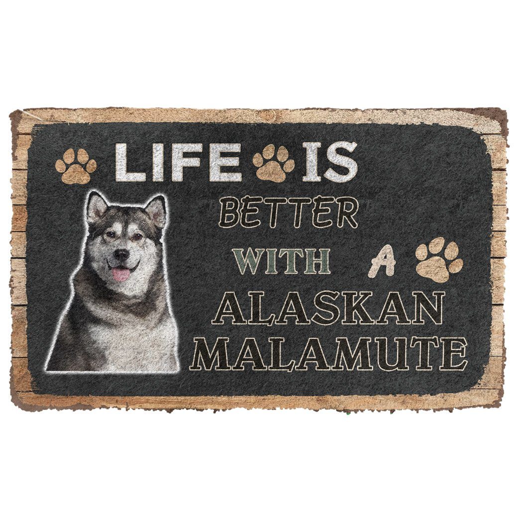 Bugybox 3D Life Is Better With A Alaskan Malamute Doormat