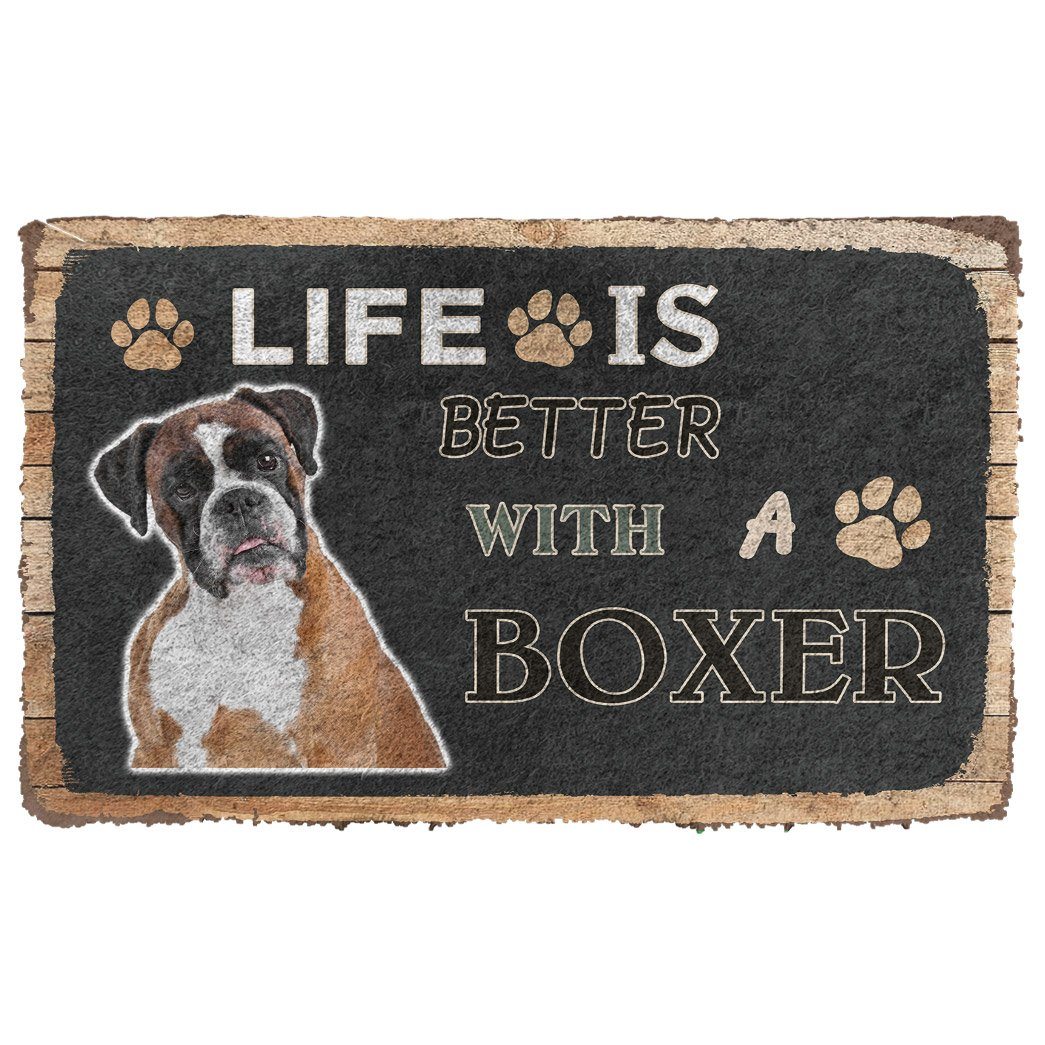 Bugybox 3D Life Is Better With A Boxer Doormat