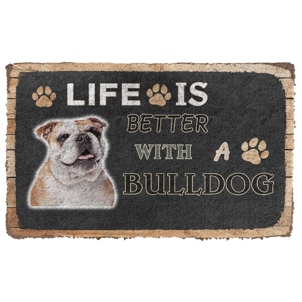 Bugybox 3D Life Is Better With A Bulldog Doormat