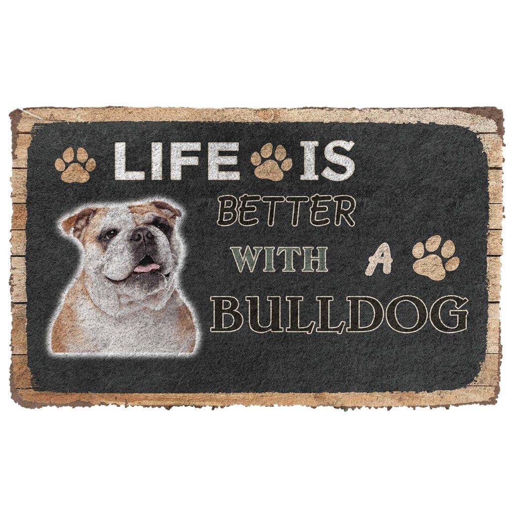 Bugybox 3D Life Is Better With A Bulldog Doormat