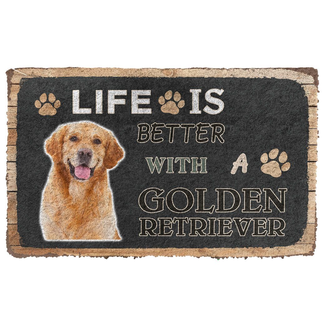 Bugybox 3D Life Is Better With A Golden Retriever Doormat