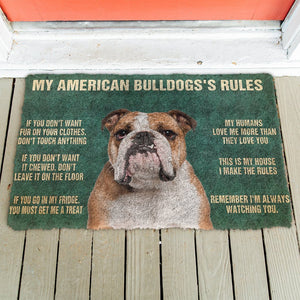 Bugybox 3D My American Bulldog's Rules Doormat