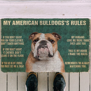 Bugybox 3D My American Bulldog's Rules Doormat