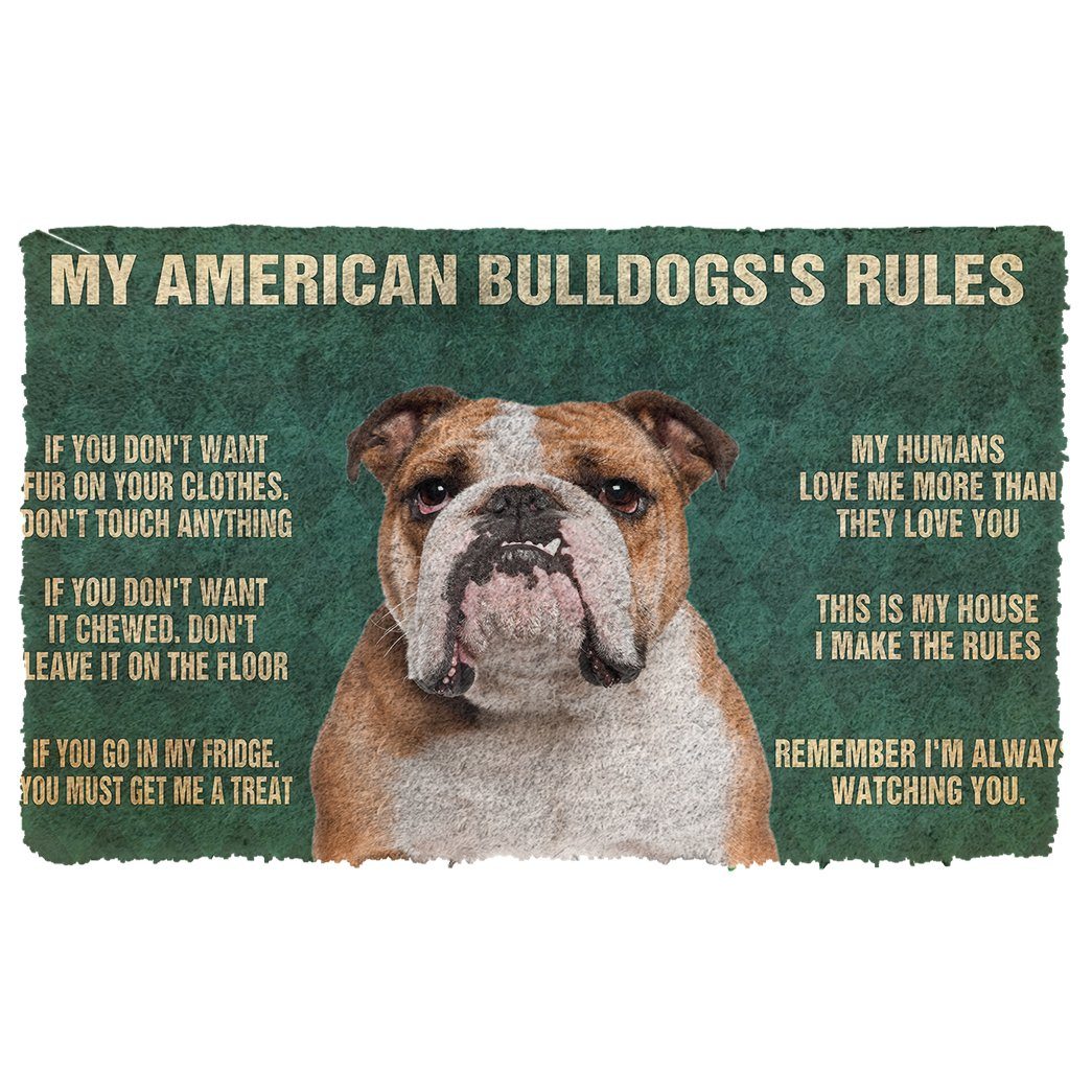 Bugybox 3D My American Bulldog's Rules Doormat