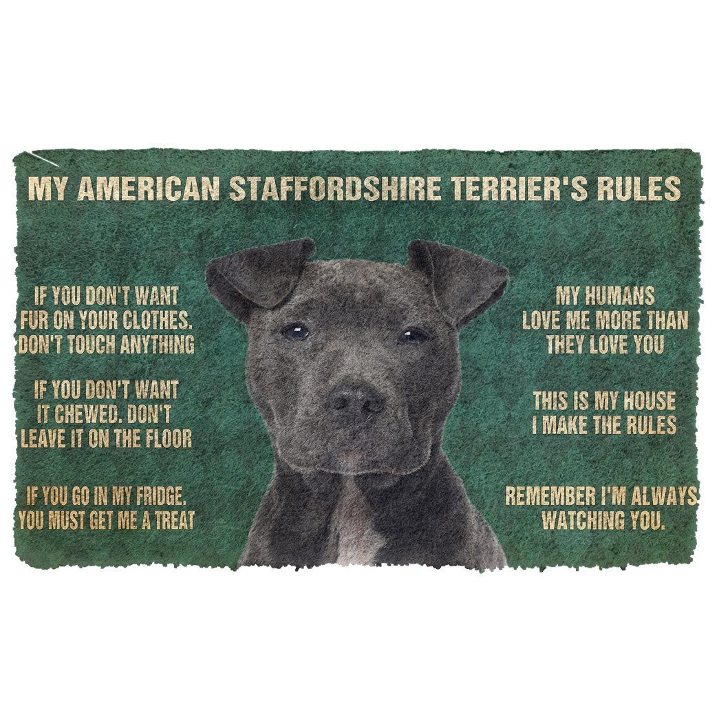Bugybox 3D My American Staffordshire Terrier's Rules Doormat