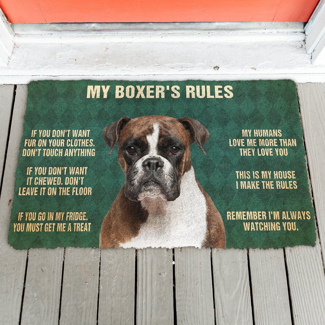 Bugybox 3D My Boxer's Rules Doormat