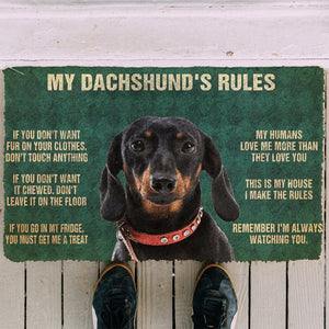 Bugybox 3D My Dachshund's Rules Doormat