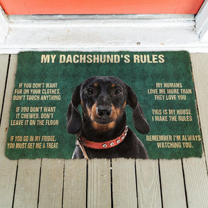 Bugybox 3D My Dachshund's Rules Doormat