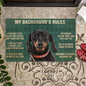 Bugybox 3D My Dachshund's Rules Doormat