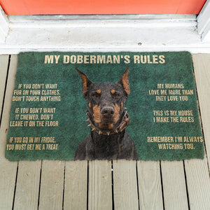Bugybox 3D My Doberman's Rules Doormat