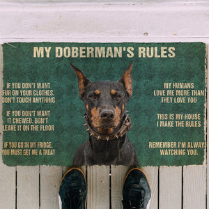 Bugybox 3D My Doberman's Rules Doormat