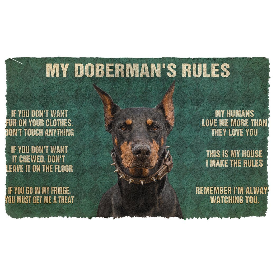 Bugybox 3D My Doberman's Rules Doormat