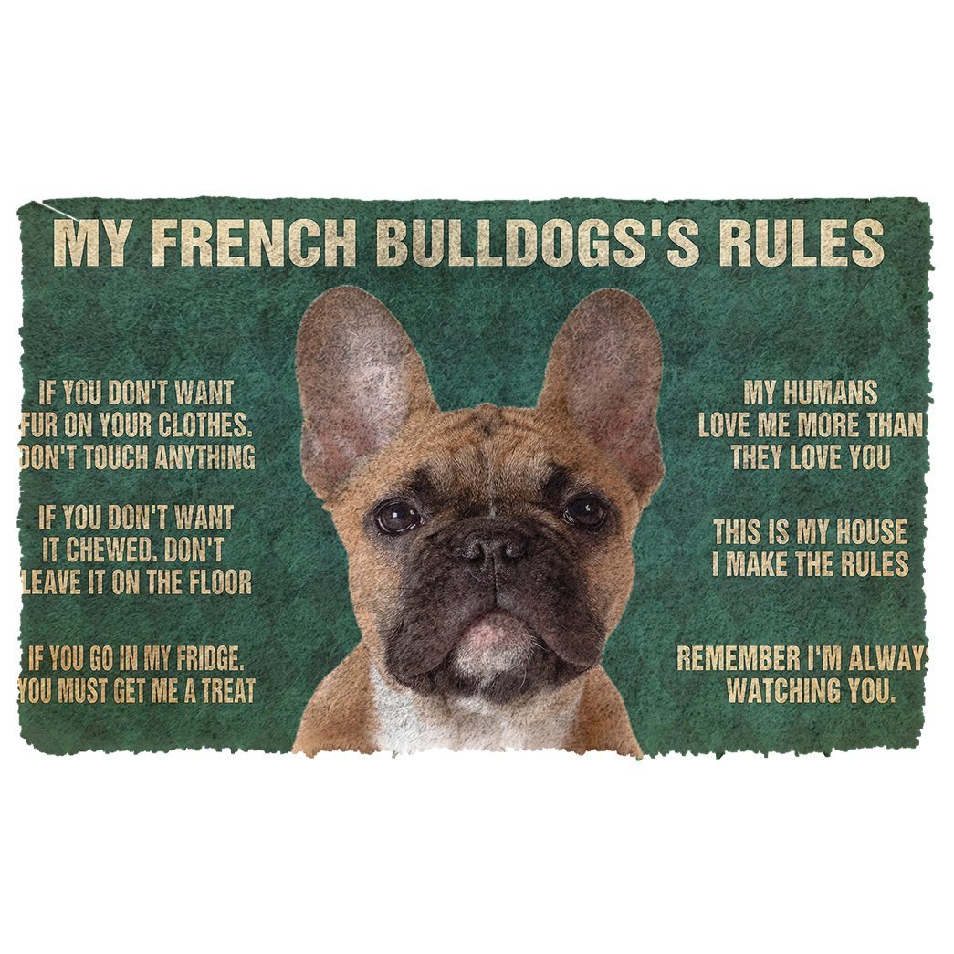 Bugybox 3D My French Bulldog's Rules Doormat