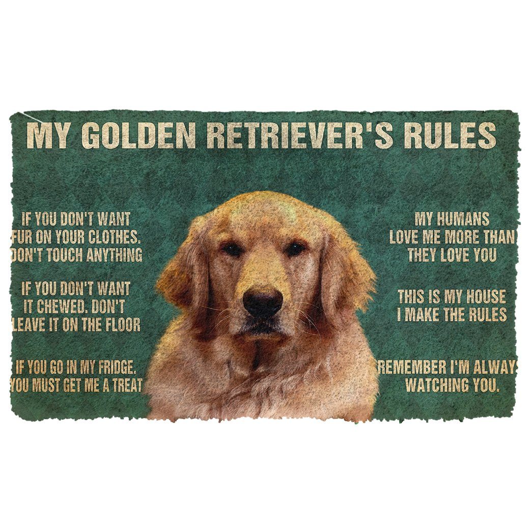 Bugybox 3D My Golden Retriever's Rules Doormat