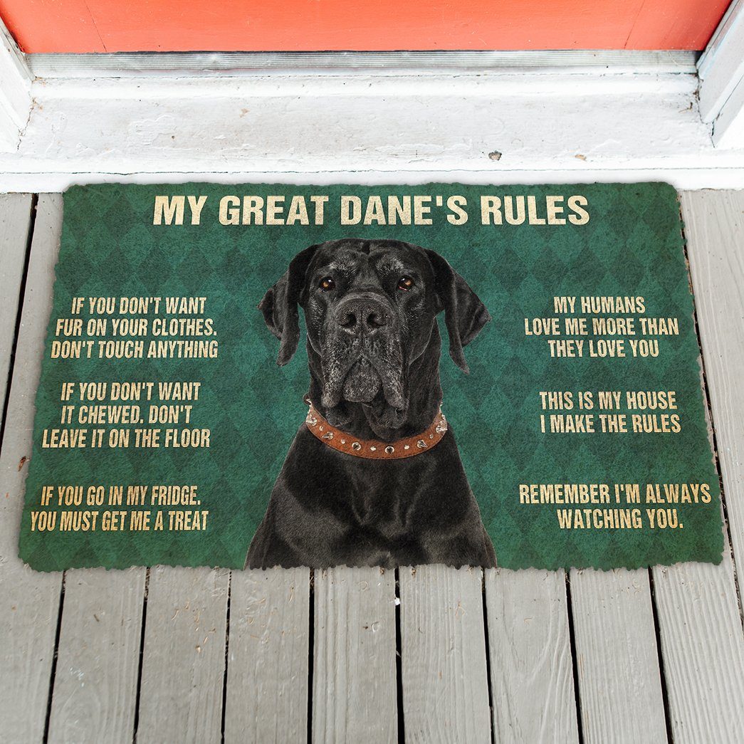 Bugybox 3D My Great Dane's Rules Doormat