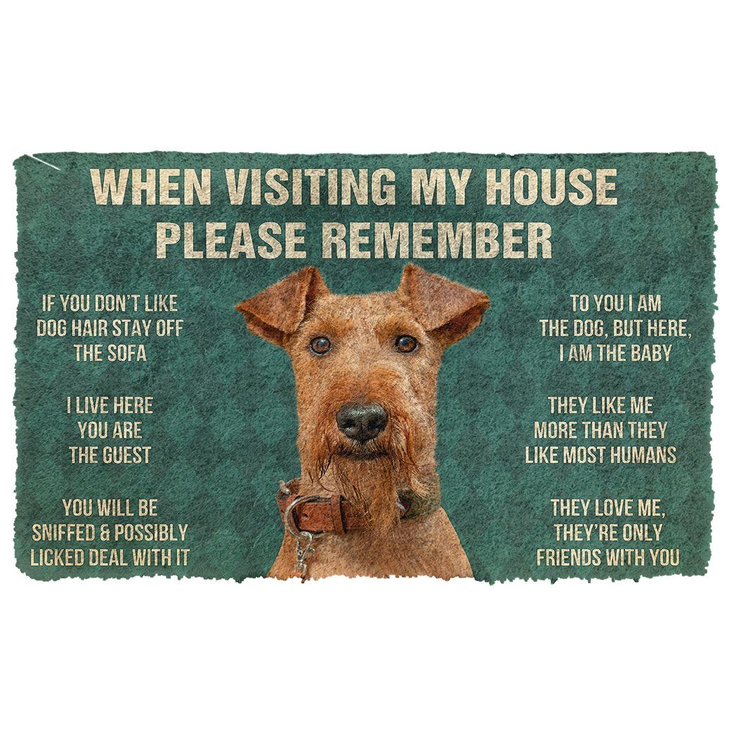 Bugybox  3D Please Remember Airedale Terrier Dogs House Rules Doormat