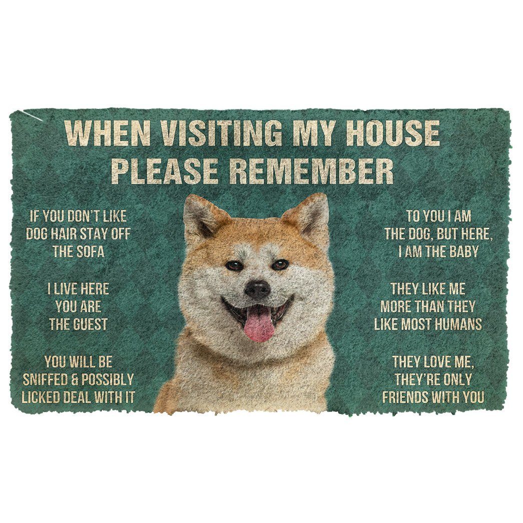 Bugybox  3D Please Remember Akita Dogs House Rules Doormat