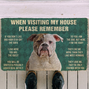 Bugybox  3D Please Remember American Bulldog Dog's House Rules Doormat