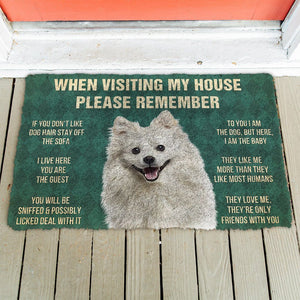 Bugybox  3D Please Remember American Eskimo Dogs House Rules Doormat