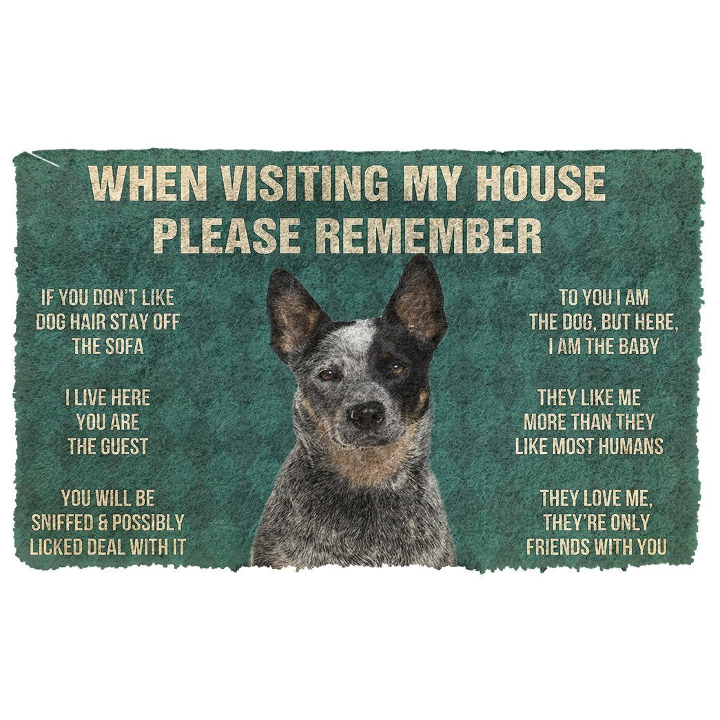 Bugybox  3D Please Remember Australian Cattle Dog's House Rules Doormat