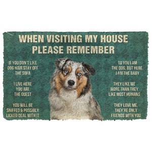 Bugybox  3D Please Remember Australian Shepherd Dog's House Rules Doormat