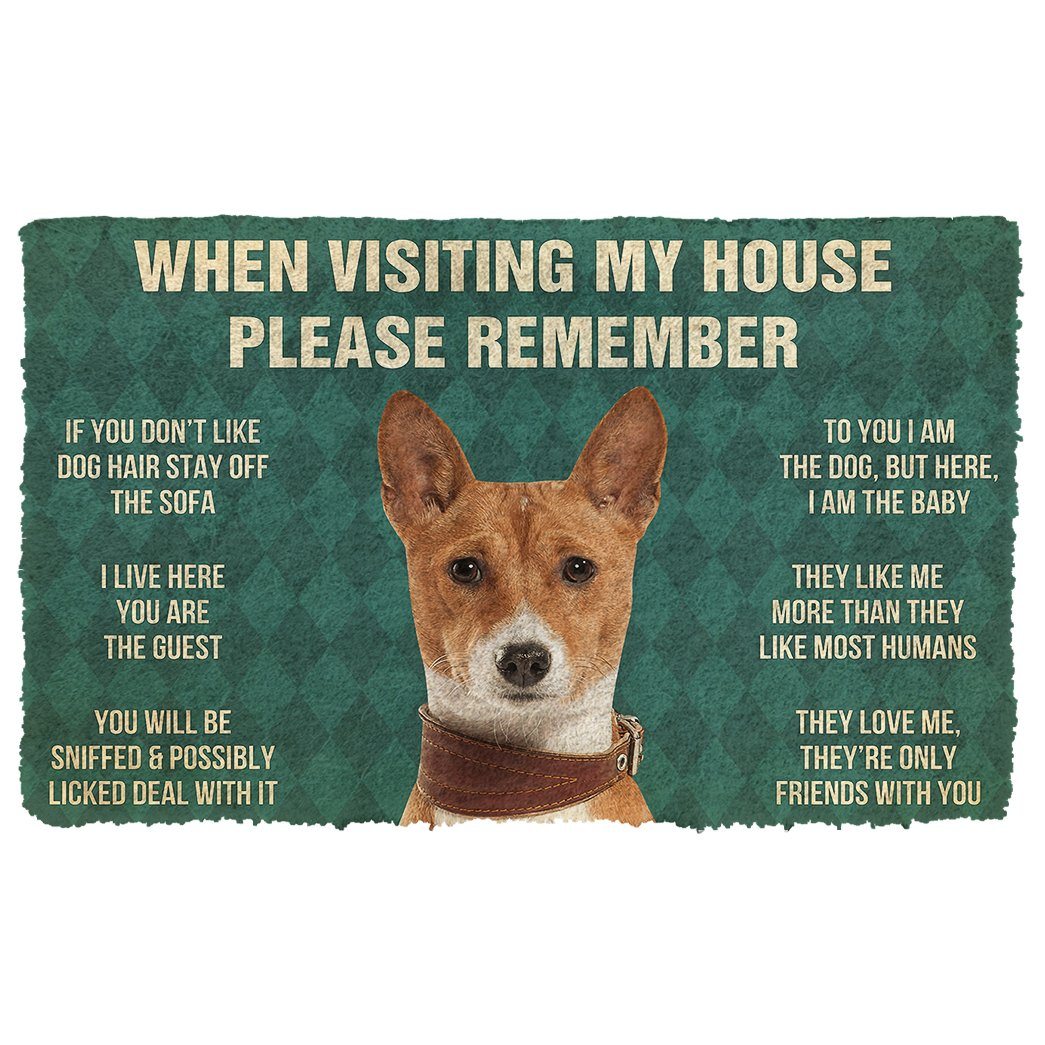 Bugybox 3D Please Remember Basenji Dogs House Rules Doormat