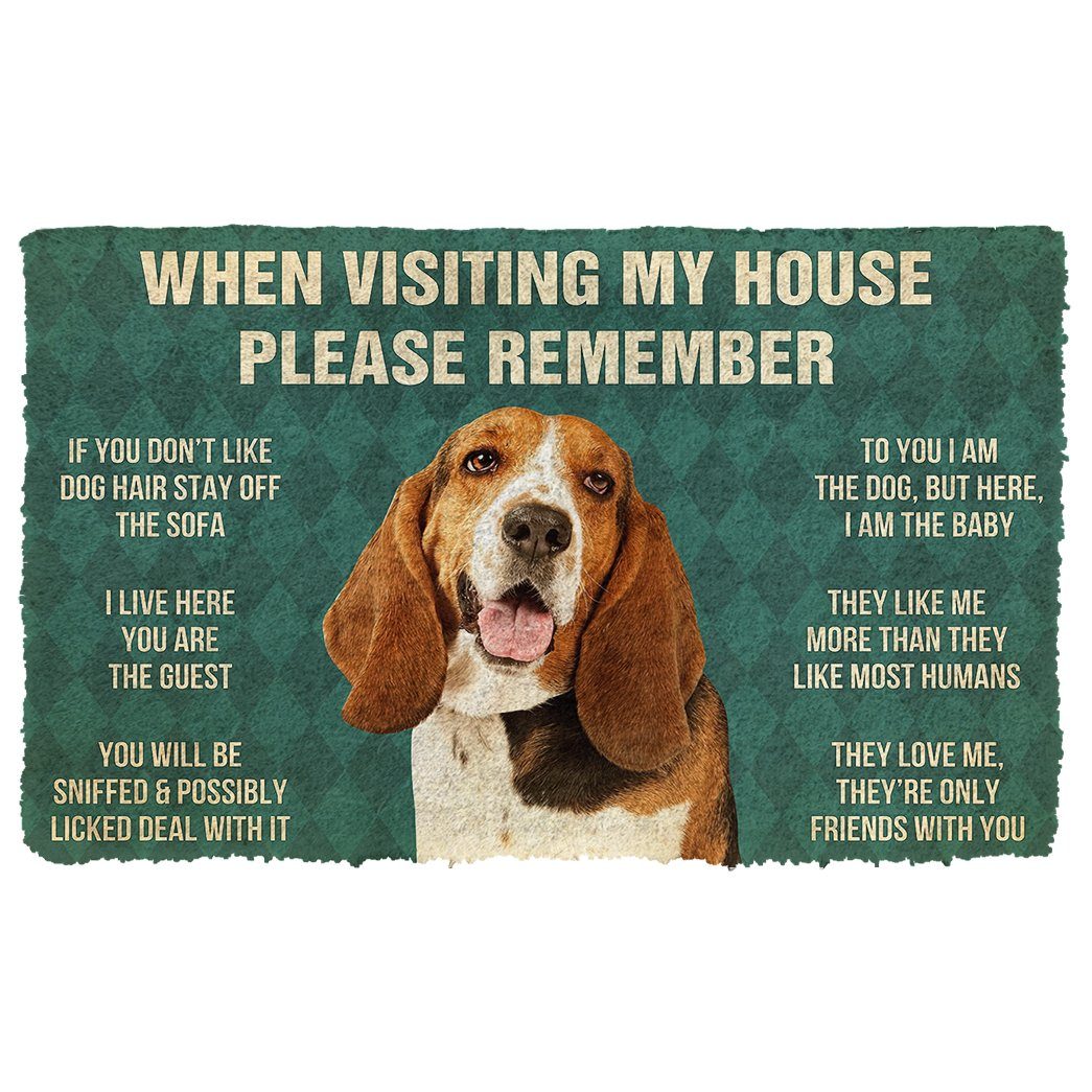 Bugybox 3D Please Remember Basset Hound Dogs House Rules Doormat