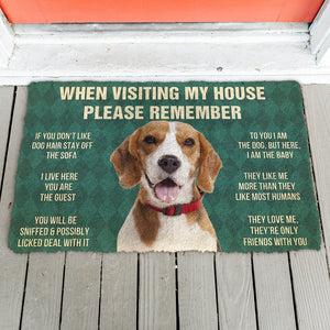 Bugybox 3D Please Remember Beagle Dog's House Rules Doormat