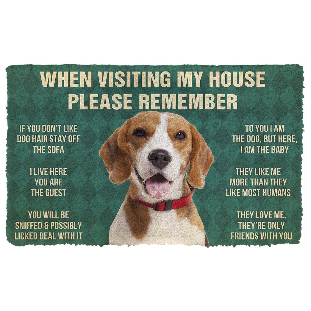 Bugybox 3D Please Remember Beagle Dog's House Rules Doormat