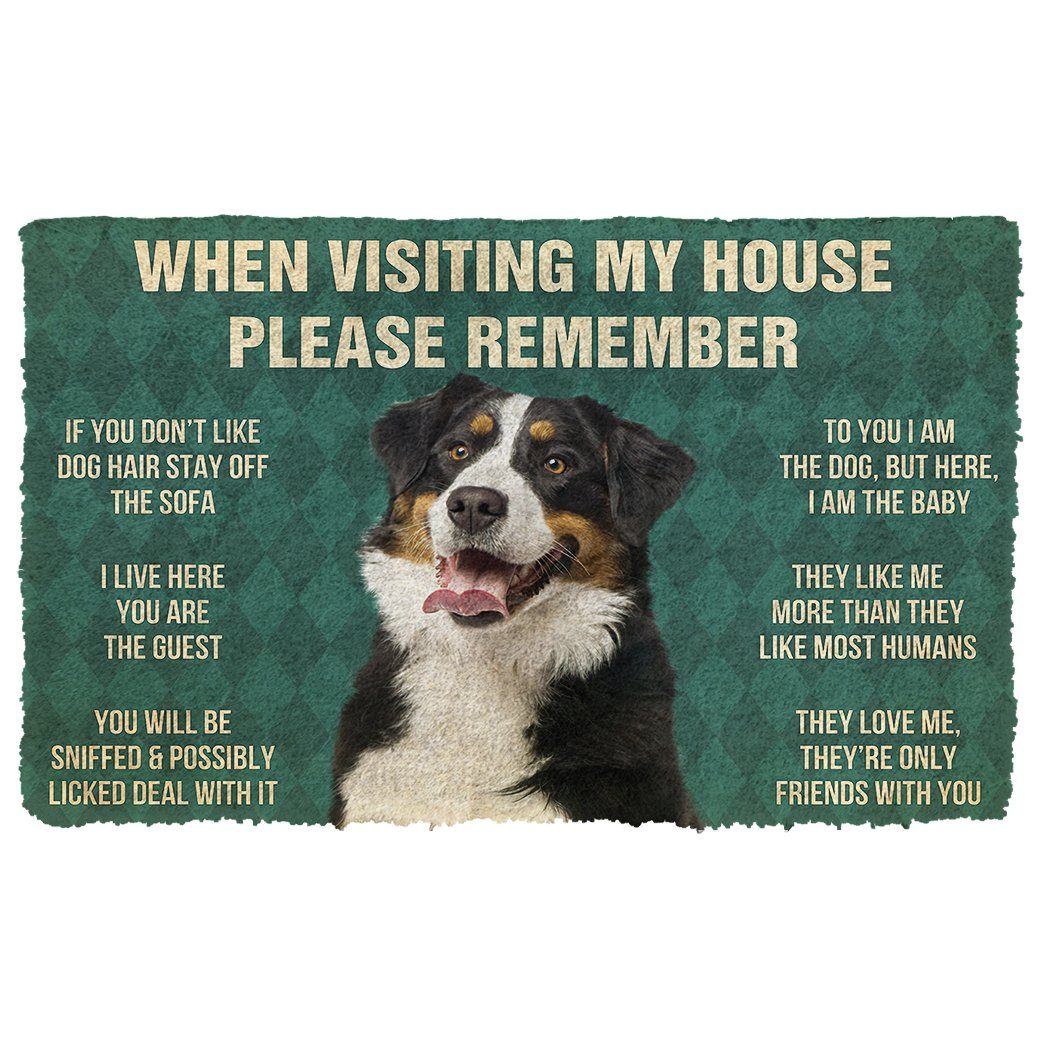 Bugybox 3D Please Remember Bernese Mountain Dogs House Rules Doormat