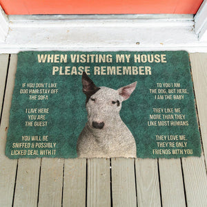 Bugybox 3D Please Remember Bull Terrier Dog's House Rules Doormat