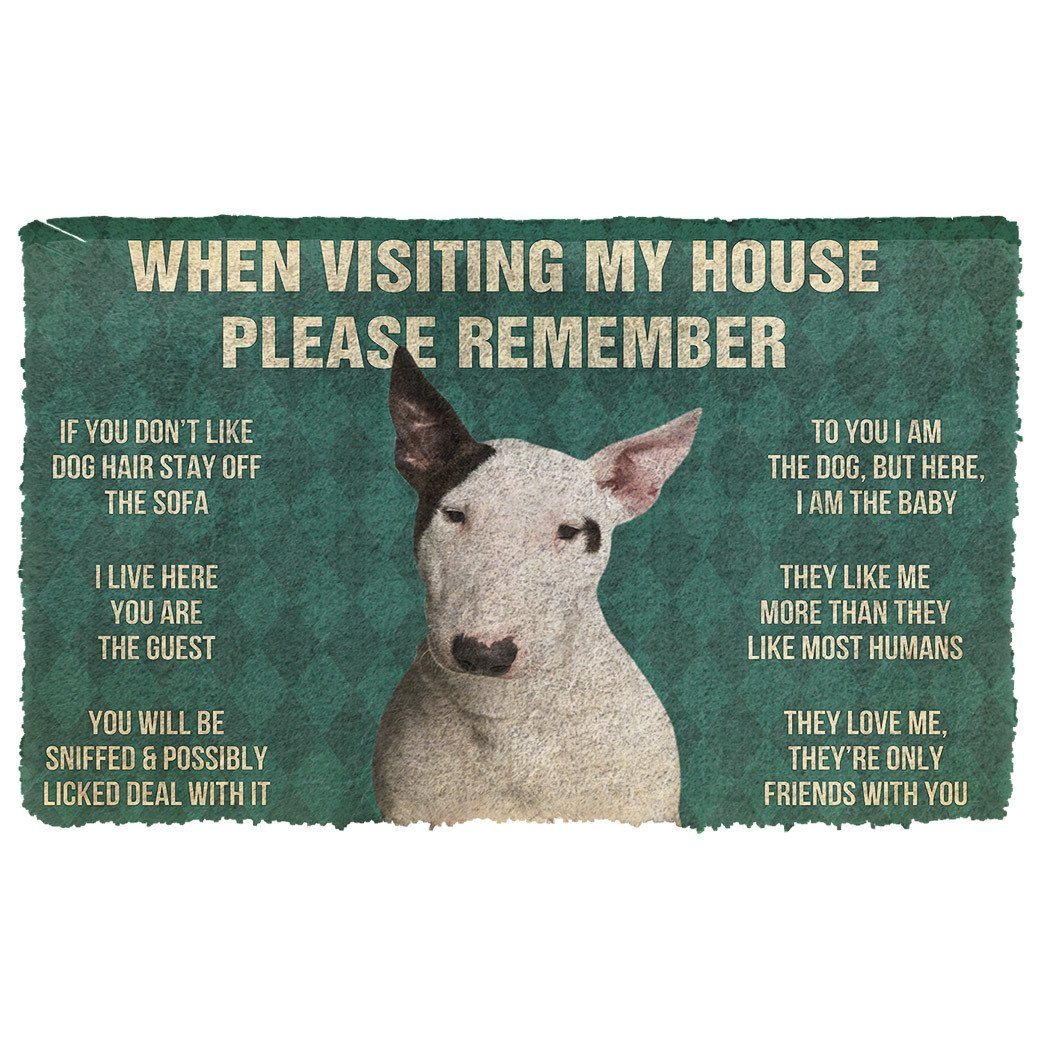 Bugybox 3D Please Remember Bull Terrier Dog's House Rules Doormat