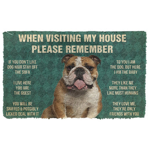 Bugybox  3D Please Remember Bulldog Dog's House Rules Doormat