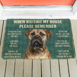 Bugybox  3D Please Remember Bullmastiff Dog's House Rules Doormat