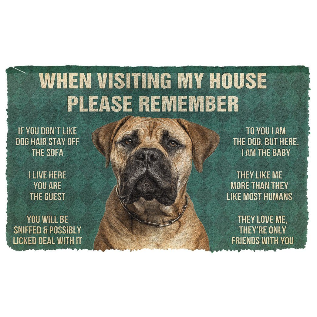 Bugybox 3D Please Remember Bullmastiff Dog's House Rules Doormat