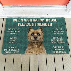 Bugybox 3D Please Remember Cairn Terrier Dogs House Rules Doormat