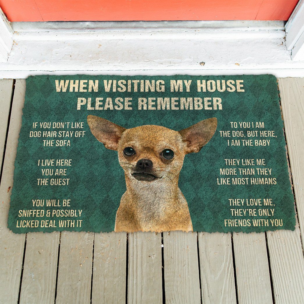 Bugybox  3D Please Remember Chihuahua Dogs House Rules Doormat