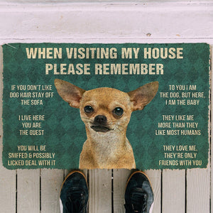 Bugybox  3D Please Remember Chihuahua Dogs House Rules Doormat