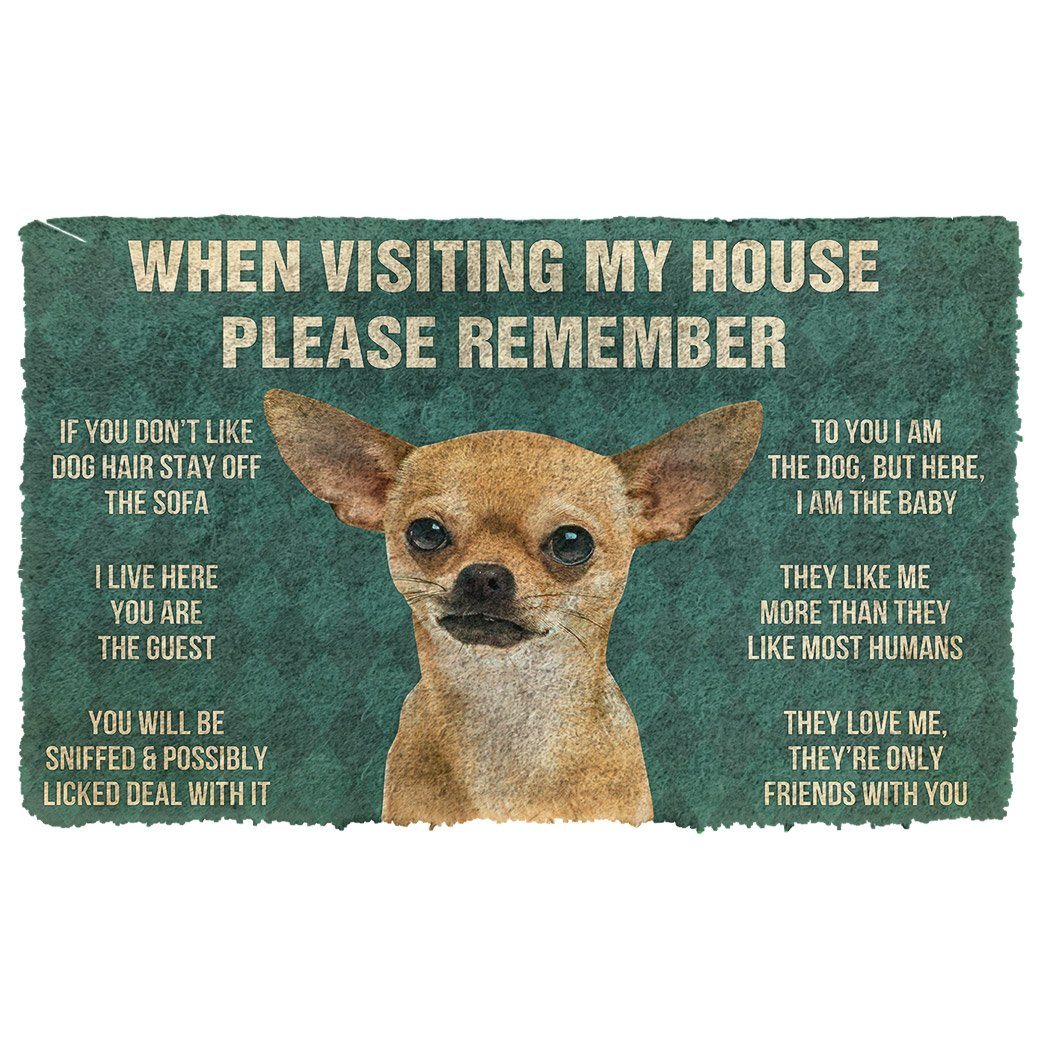 Bugybox  3D Please Remember Chihuahua Dogs House Rules Doormat